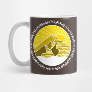 The Adventure Begins Mountains Nature Mug